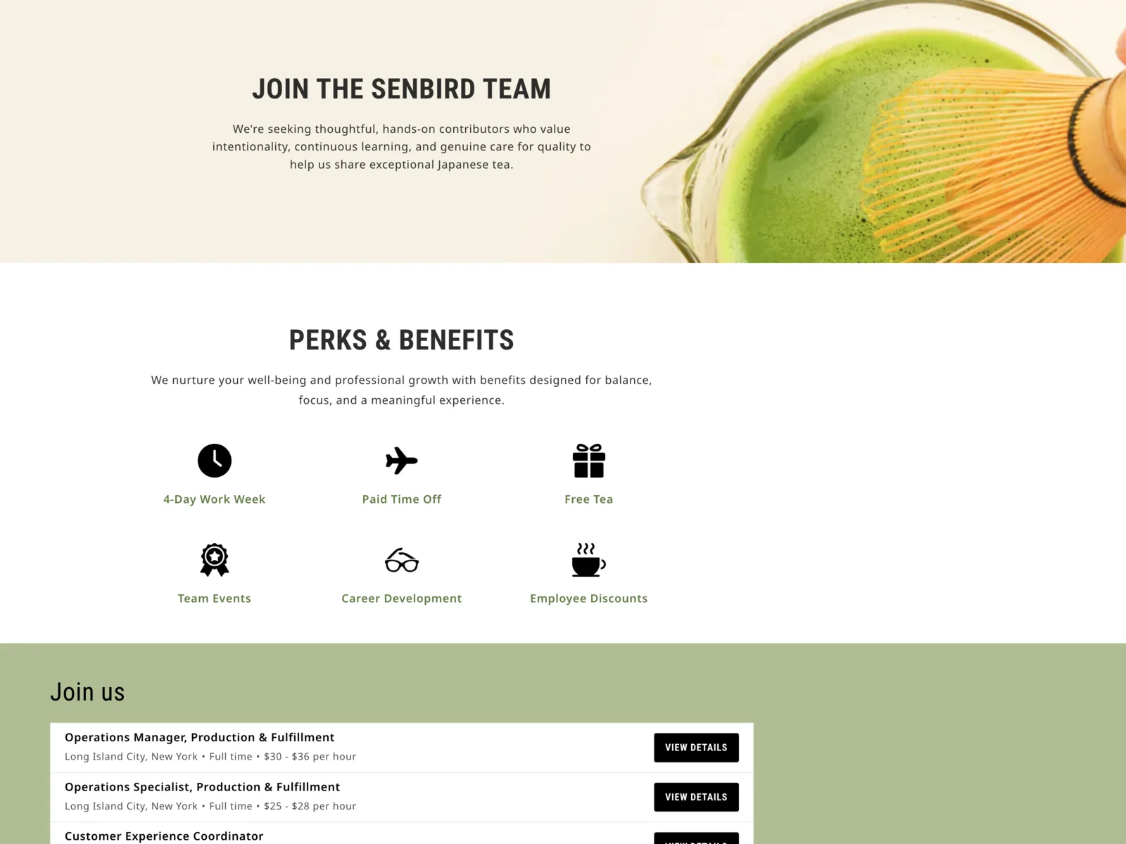 Senbird careers page